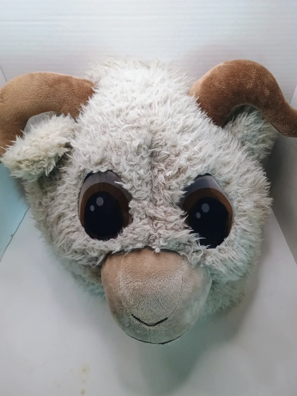 Big Greeter Head Dan Dee Plush Goat Sheep Mask Adult Costume Mask